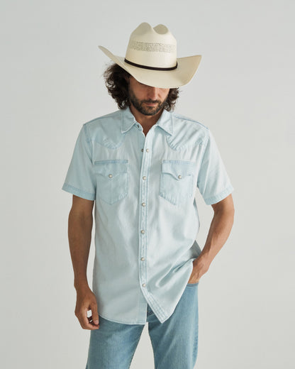 Men's Denim Short Sleeve Pearl Snap | Tecovas Men