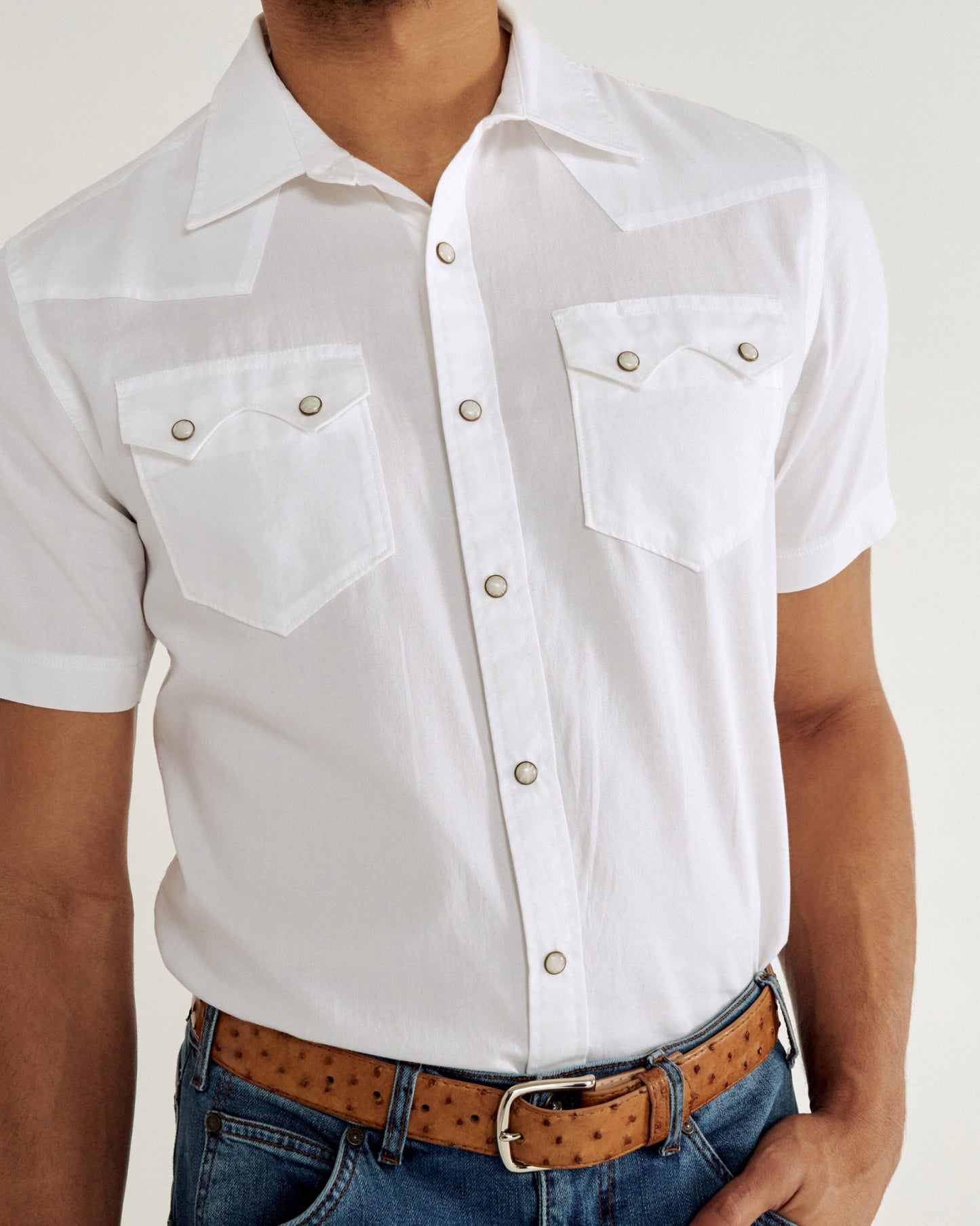 Men's Vintage Weight Short Sleeve Pearl Snap | Tecovas Men
