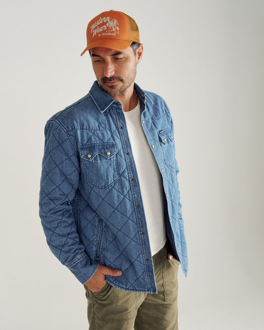 Men's Quilted Denim Shacket | Tecovas Men