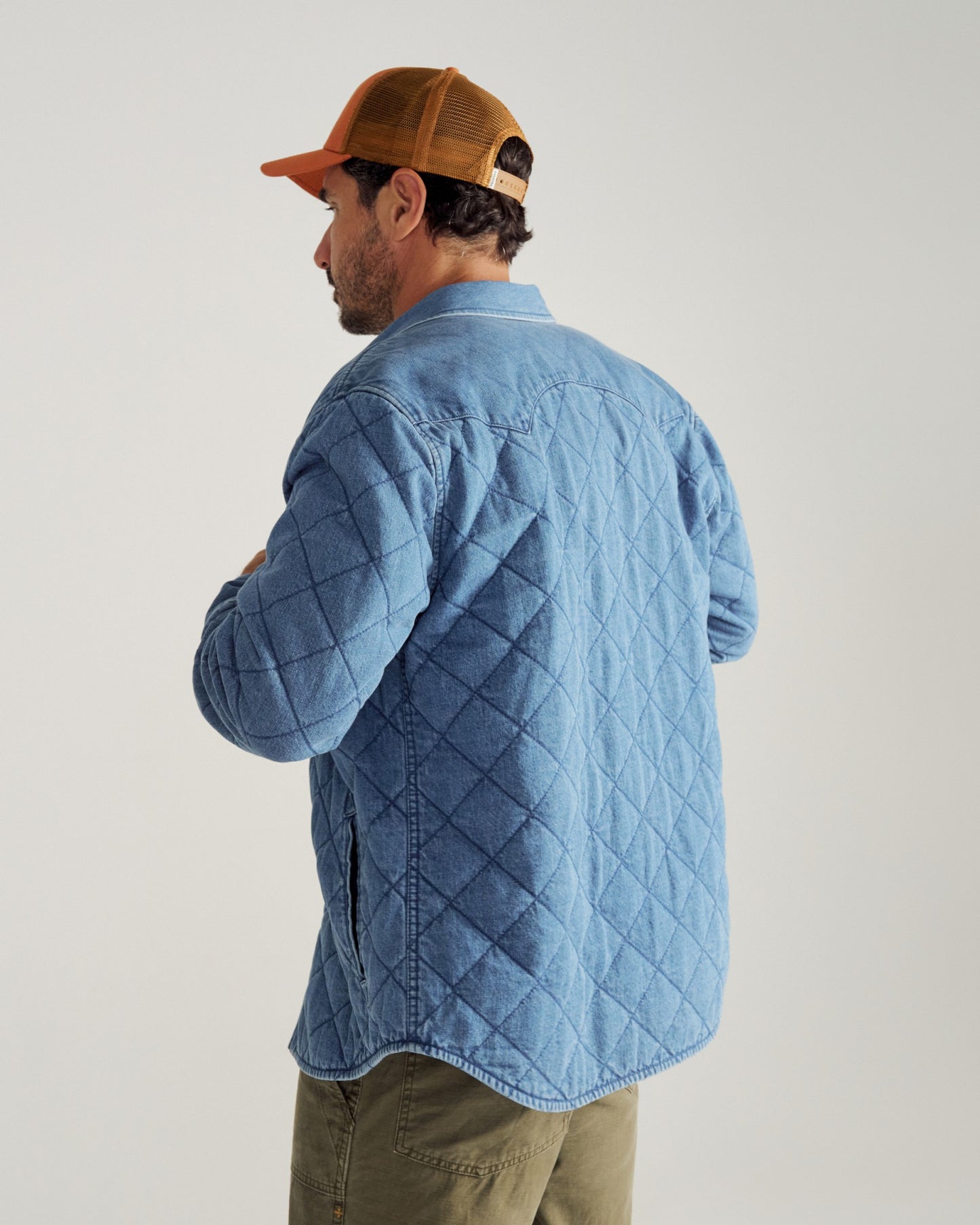 Men's Quilted Denim Shacket | Tecovas Men
