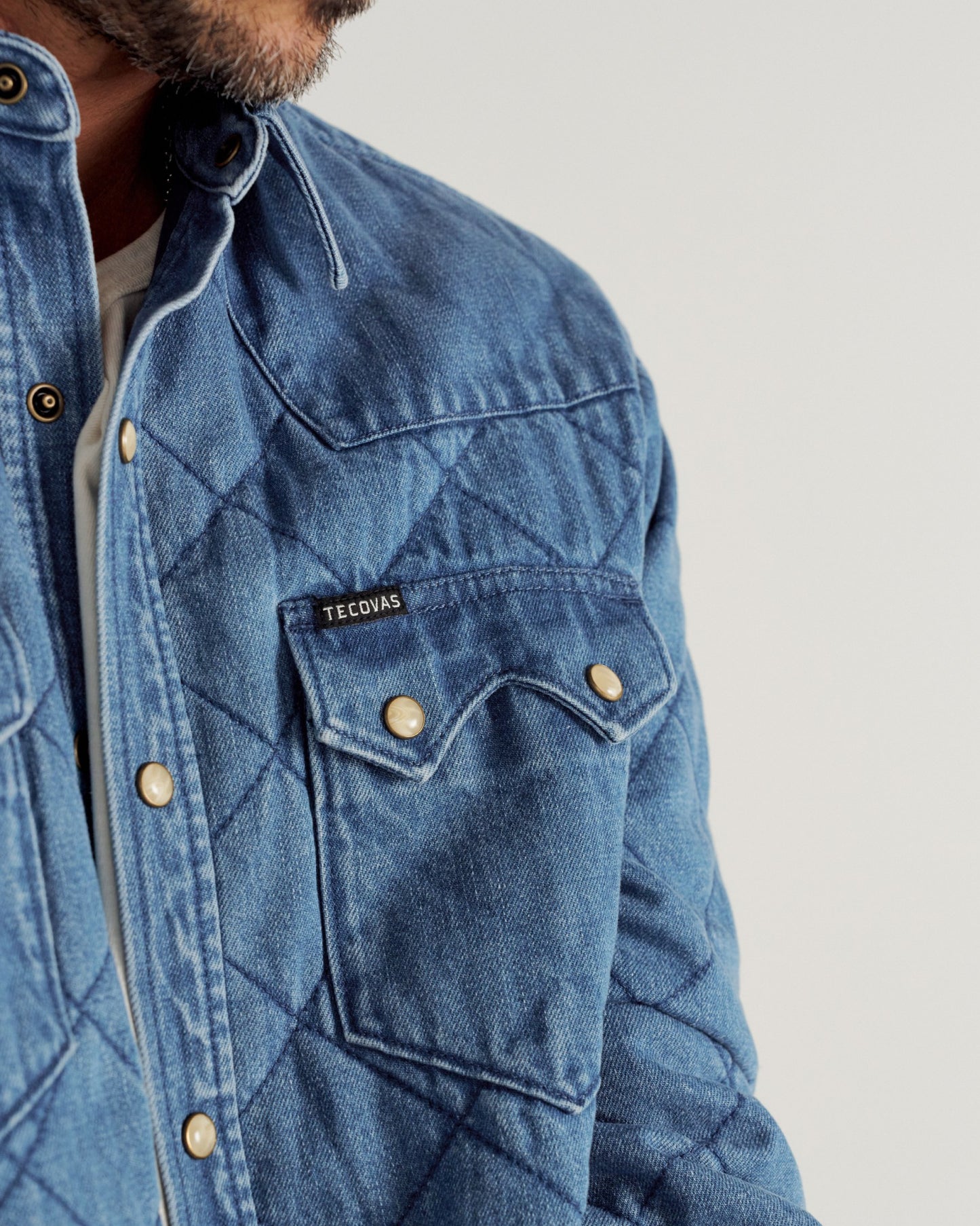 Men's Quilted Denim Shacket | Tecovas Men