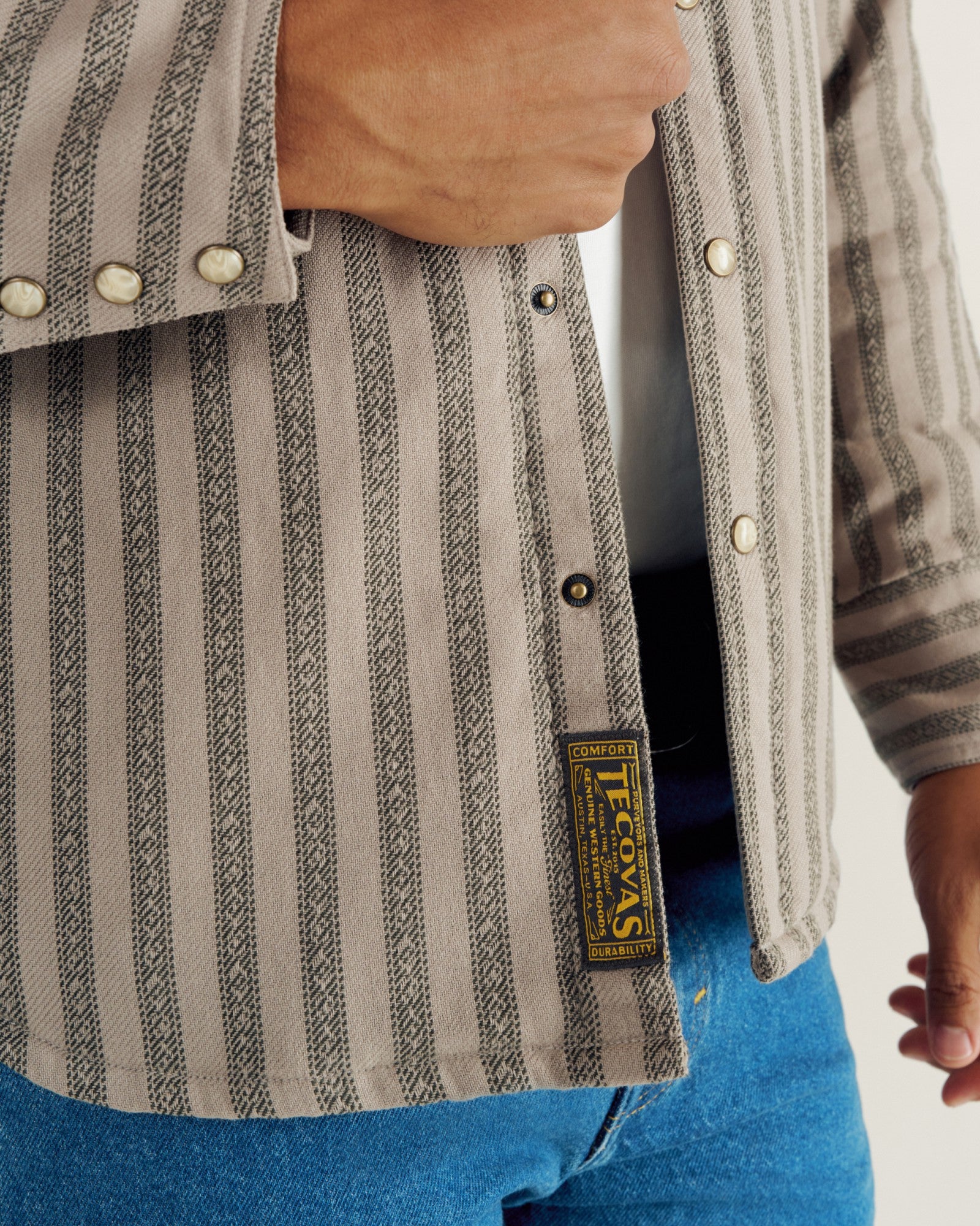 Men's Sawtooth Pearl Snap Shacket | Tecovas Men