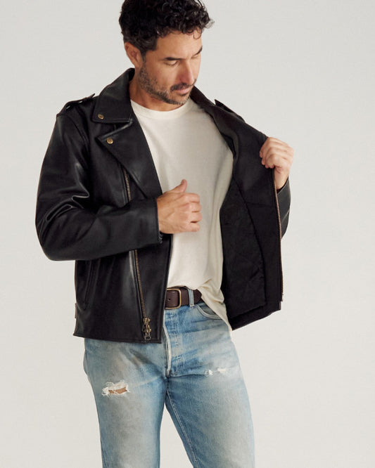 Men's Leather Biker Jacket | Tecovas Men