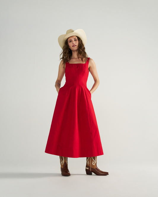 Women's Sleeveless A-Line Maxi Dress | Tecovas Women