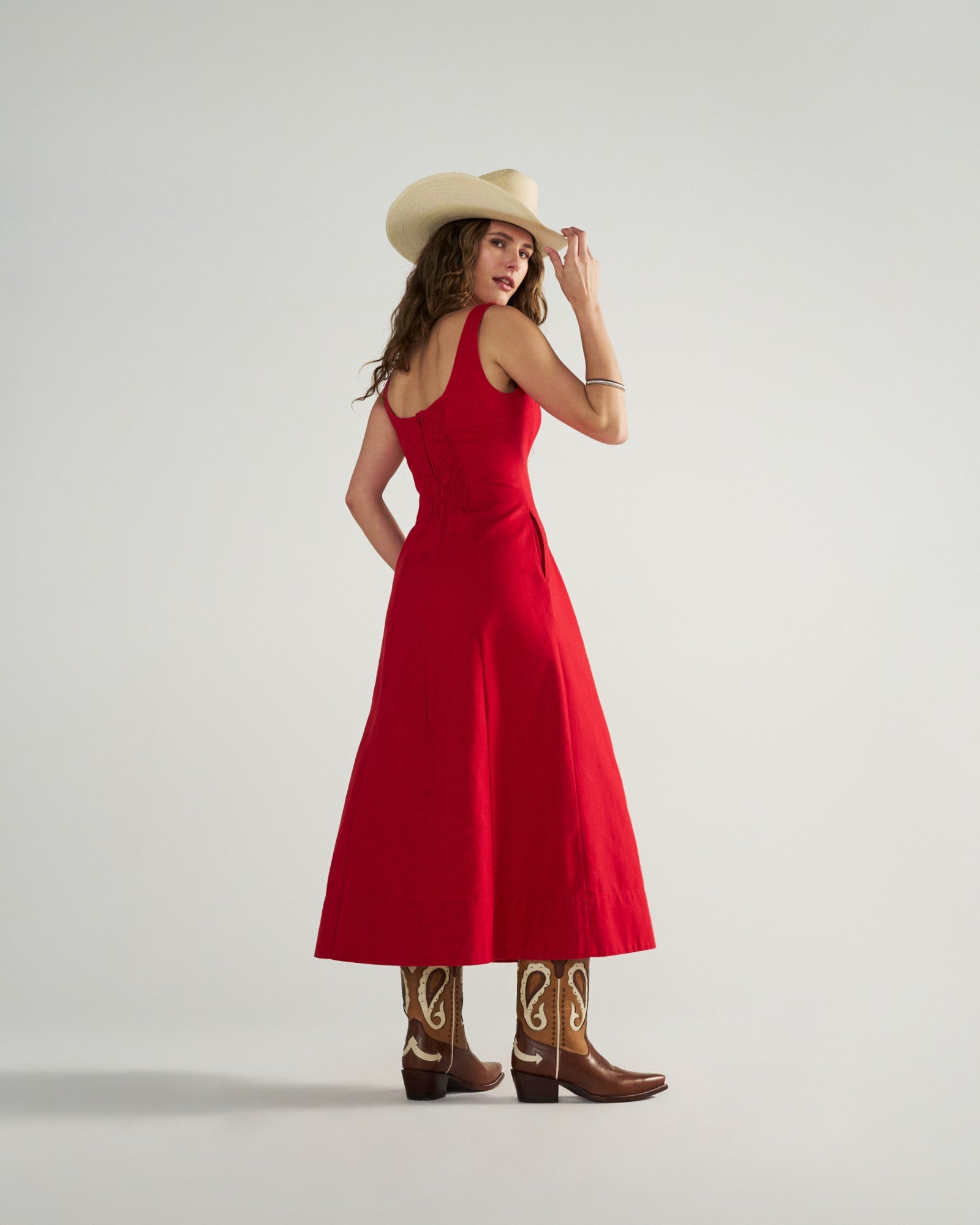 Women's Sleeveless A-Line Maxi Dress | Tecovas Women