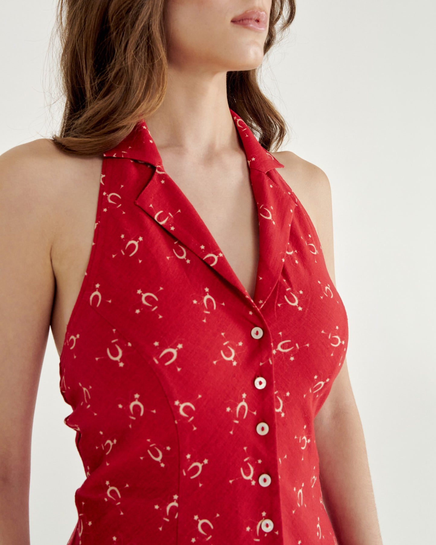 Women's Sleeveless Collared Mini Dress | Tecovas Women