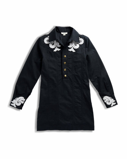 Women's Long Sleeve Applique Mini Dress | Tecovas Women