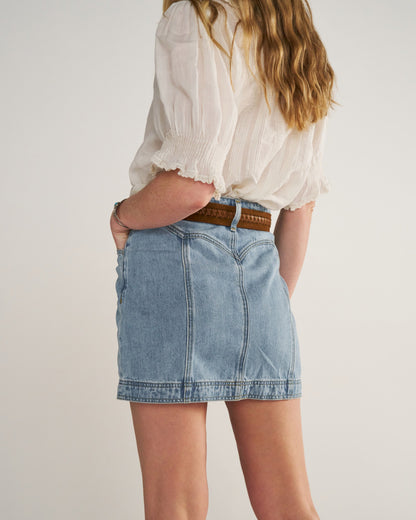 Women's High-Rise Denim Mini Skirt | Tecovas Women