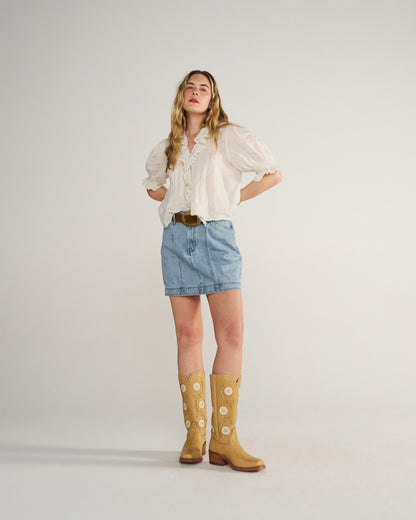 Women's High-Rise Denim Mini Skirt | Tecovas Women