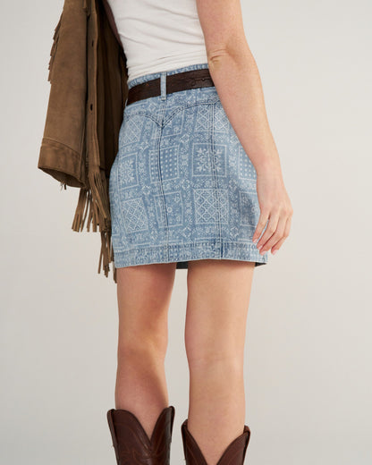 Women's High-Rise Denim Mini Skirt | Tecovas Women