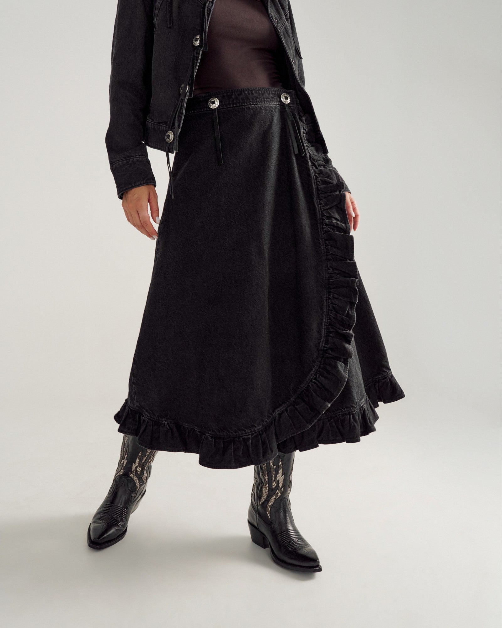 Women's Rodeo Maxi Denim Skirt | Tecovas Women