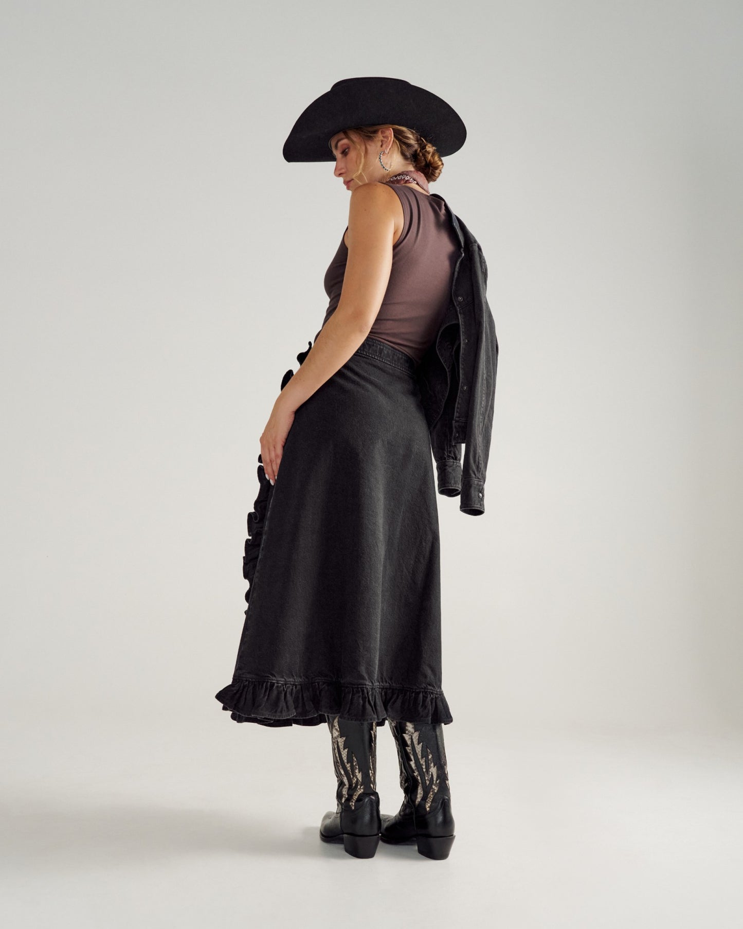 Women's Rodeo Maxi Denim Skirt | Tecovas Women