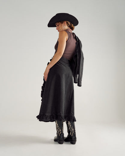 Women's Rodeo Maxi Denim Skirt | Tecovas Women