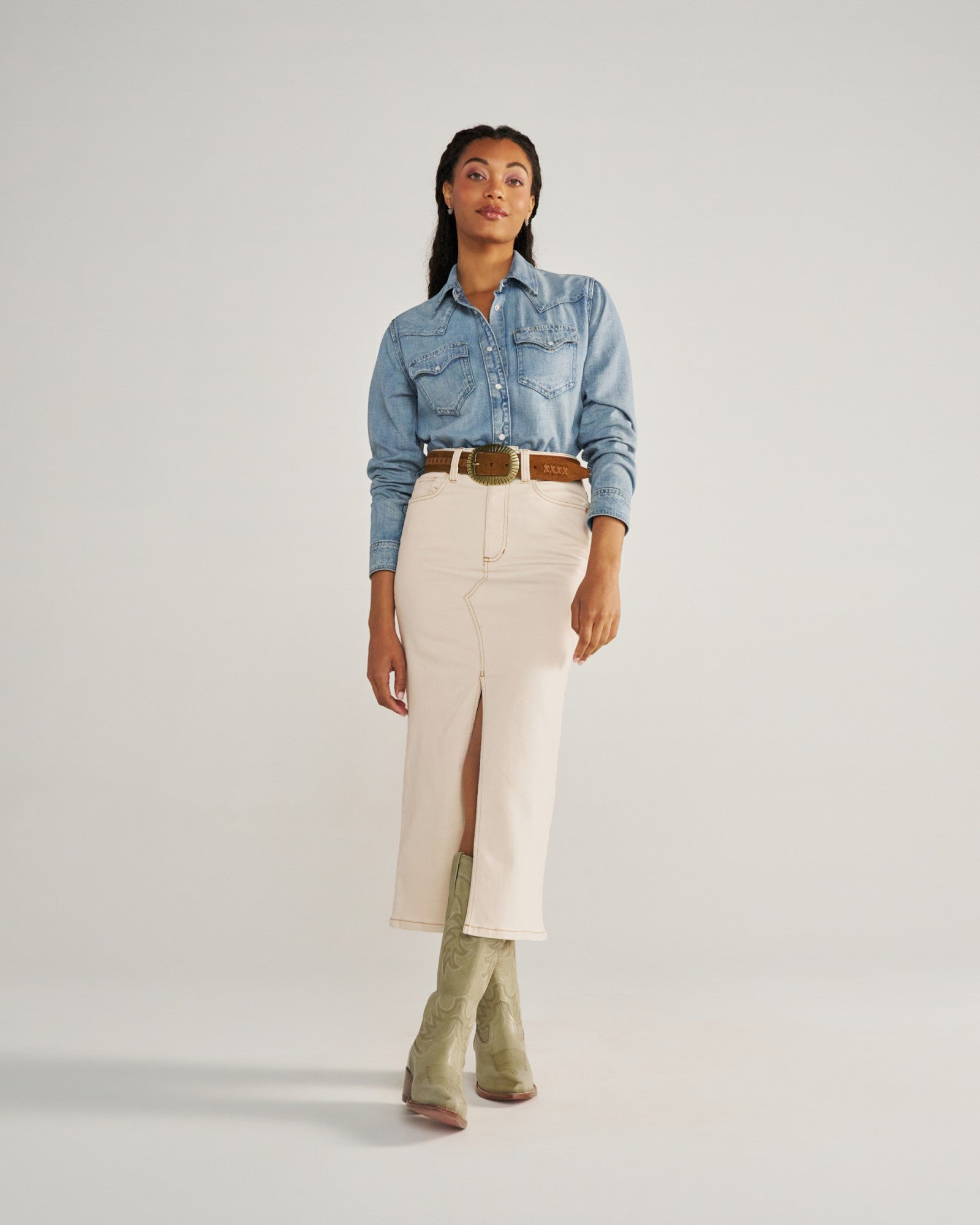 Women's Denim Pearl Snap | Tecovas Women