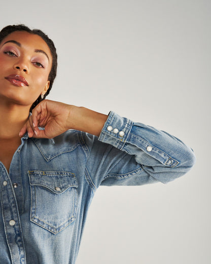 Women's Denim Pearl Snap | Tecovas Women