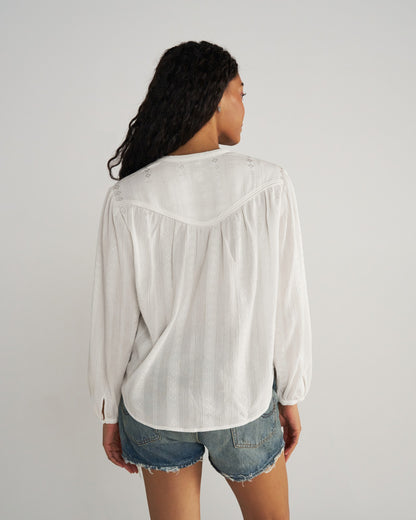 Women's Long Sleeve Woven Blouse | Tecovas Women