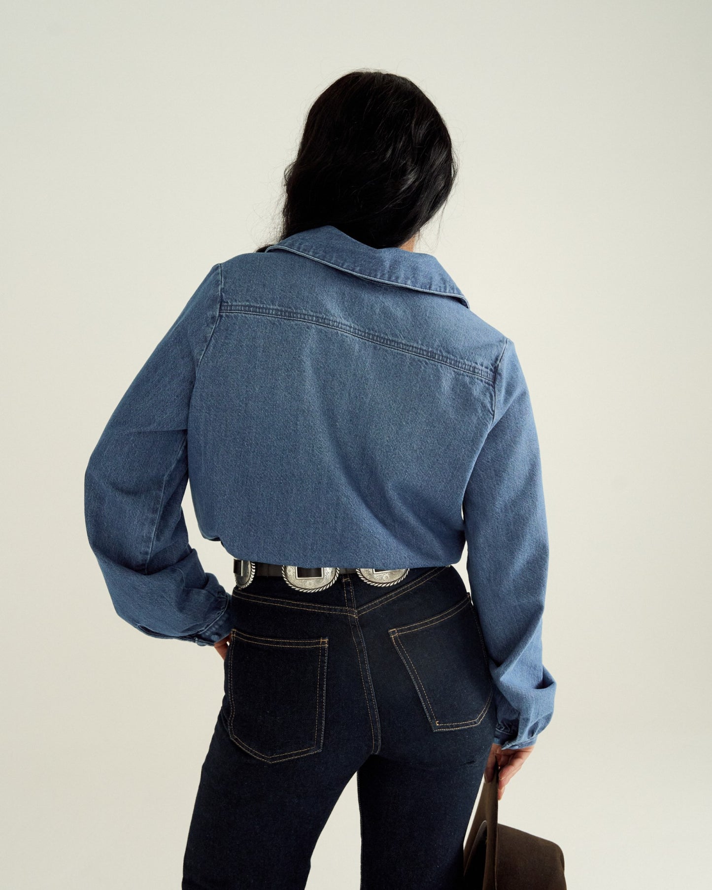 Women's Long Sleeve Denim Popover Top | Tecovas Women