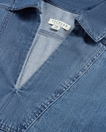 Women's Long Sleeve Denim Popover Top | Tecovas Women