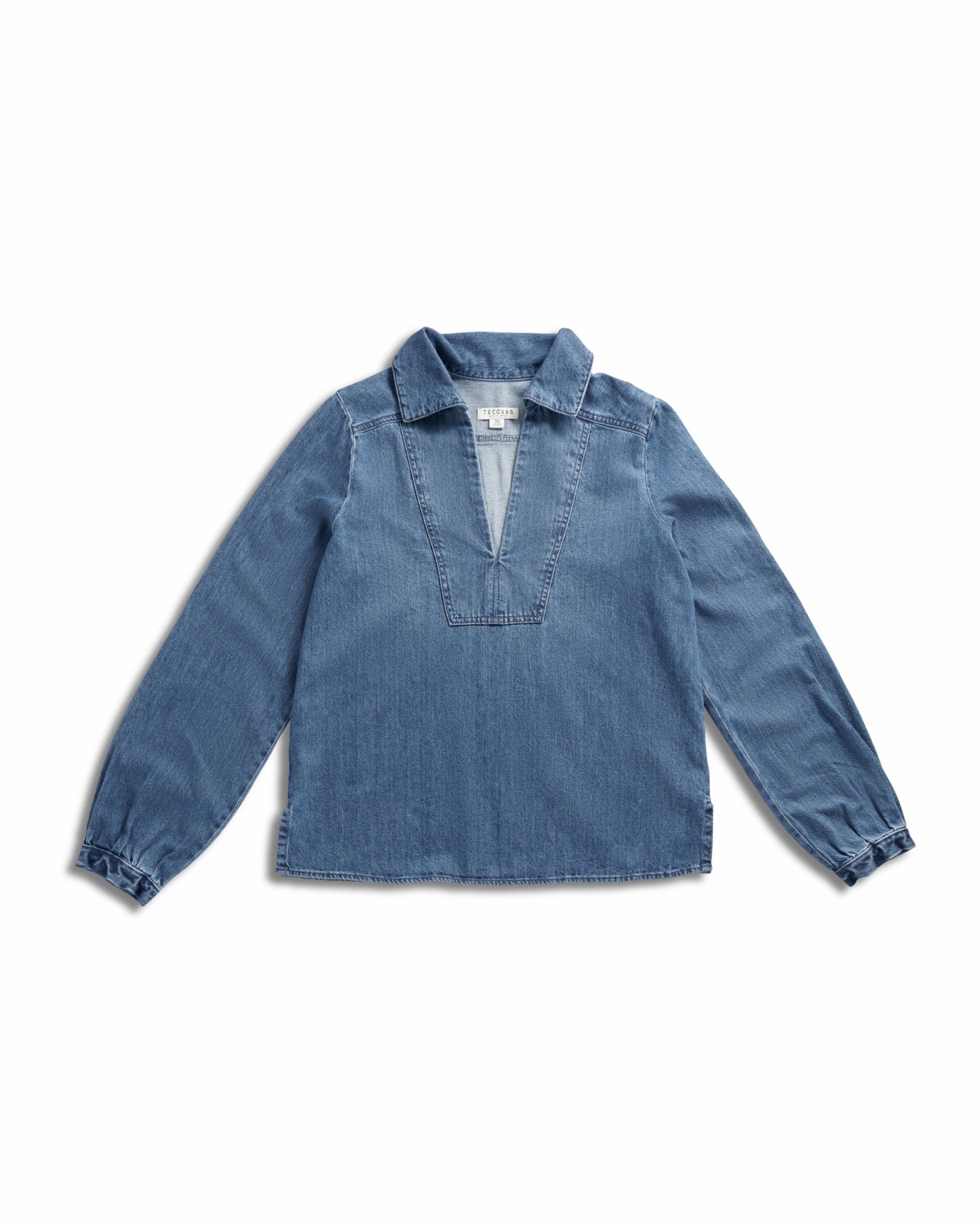 Women's Long Sleeve Denim Popover Top | Tecovas Women