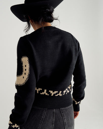 Women's Crew Neck Lucky Boots Sweater | Tecovas Women