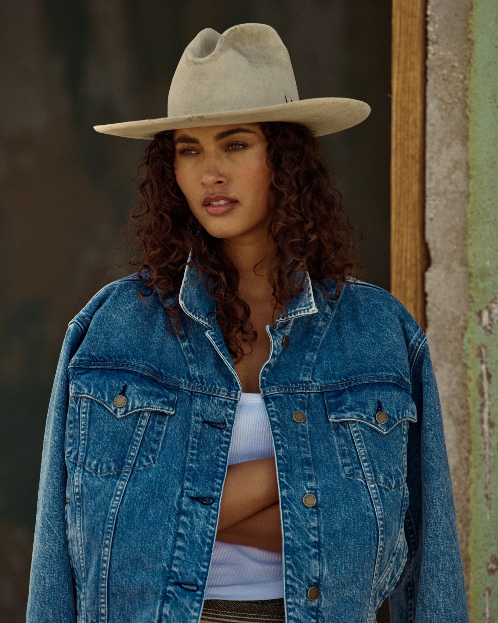 Women's Denim Trucker Jacket | Tecovas Women