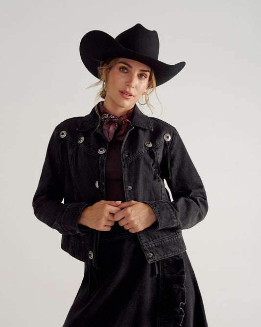 Women's Rodeo Concho Denim Jacket | Tecovas Women
