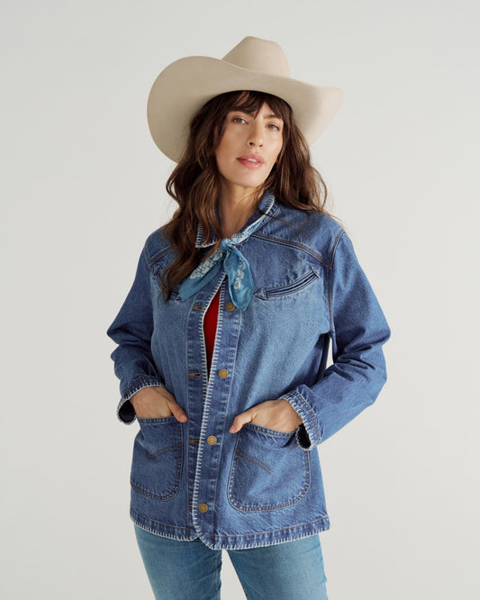 Women's Denim Chore Jacket | Tecovas Women