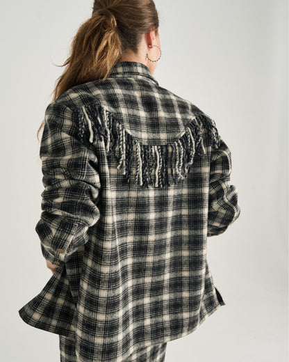 Women's Plaid Fringe Shacket | Tecovas Women