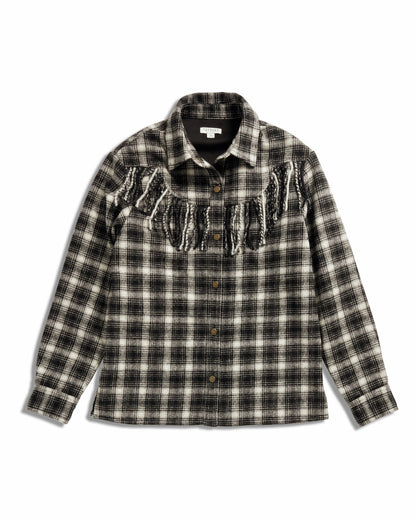 Women's Plaid Fringe Shacket | Tecovas Women
