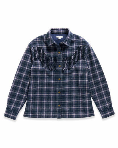Women's Plaid Fringe Shacket | Tecovas Women