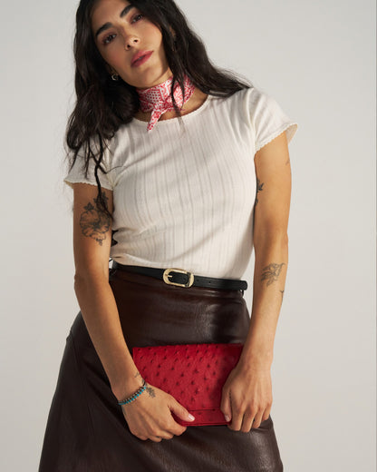 Ostrich Shoulder Bag | Tecovas Women